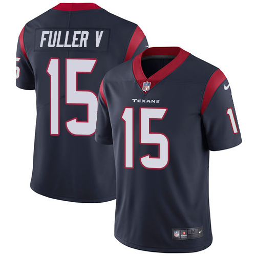 Men Houston Texans 15 Fuller V blue Nike Vapor Untouchable Limited NFL Jersey